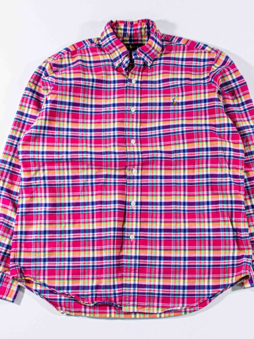 Polo Ralph Lauren Plaid Button Down Shirt Men’s Large Pink Preppy Pony